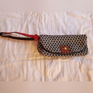 Torboon Leather & Cloth Wristlet style handbag. Made in Thailand.